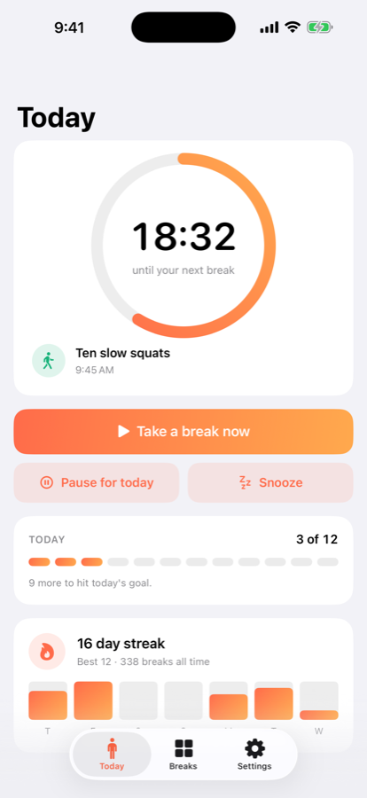 A guided break with step by step instructions