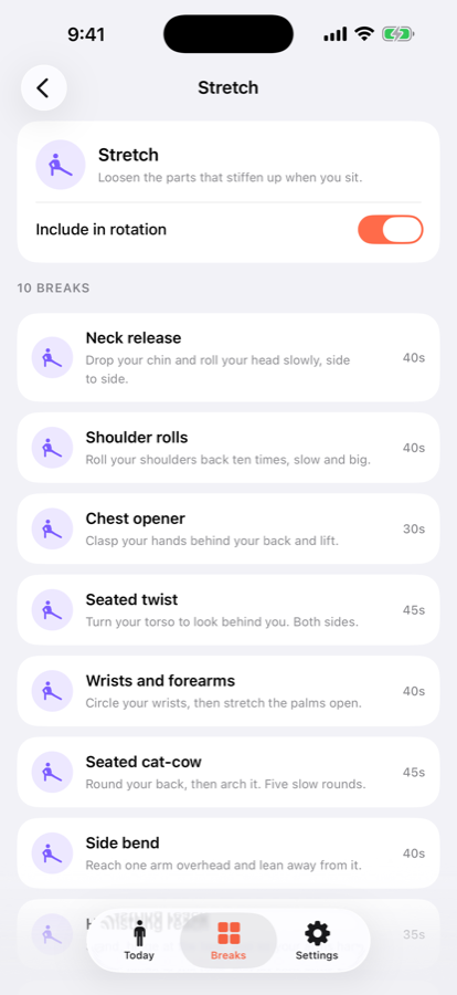 The stretch break library